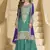 Rama green chinon silk embroidered Palazzo suit