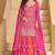 Pink embroidery sequins & stone georgette straight lehanga suit-Full stitched free size