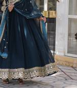 Rama  Designer Trending Georgette Gown Dupatta Collection With Sequins Embroidered Work