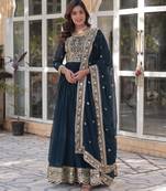 Rama  Designer Trending Georgette Gown Dupatta Collection With Sequins Embroidered Work