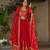 Red Faux Blooming Georgette With Rich Sequins Multi Embroidered Gown With Dupatta