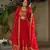 Red Faux Blooming Georgette With Rich Sequins Multi Embroidered Gown With Dupatta
