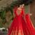Red Faux Blooming Georgette With Rich Sequins Multi Embroidered Gown With Dupatta