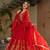 Red Faux Blooming Georgette With Rich Sequins Multi Embroidered Gown With Dupatta