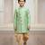 green faux jute plain boys indo western dress with dhoti