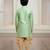 green faux jute plain boys indo western dress with dhoti