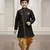 black faux jute plain boys indo western dress with dhoti