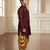 maroon faux jute plain boys indo western dress with dhoti