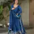 Blue kurti with duptta in  Chinnon with Embroidery Zari Sequins-work 
