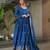 Blue kurti with duptta in  Chinnon with Embroidery Zari Sequins-work 