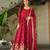 Maroon  kurti with duptta in  Chinnon with Embroidery Zari Sequins-work 