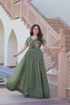 Green designer koti gown collections 1