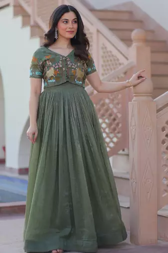 Green designer koti gown collections