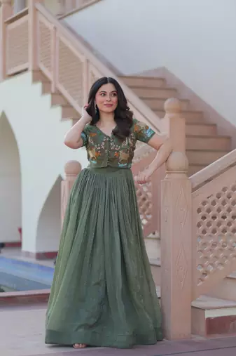 Green designer koti gown collections