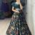 Teal Color  Floral Prints With Paper Mirror Belt  Muslin Satin Lehenga set - full stitched free size 