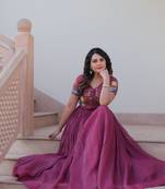 Onion pink Premium designer readymade koti-gown collections