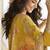Yellow chinon silk embroidered designer sharara suit