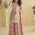 Onion pink chinon silk embroidered designer sharara suit