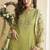 Pista green chinon silk embroidered designer plazzo suit