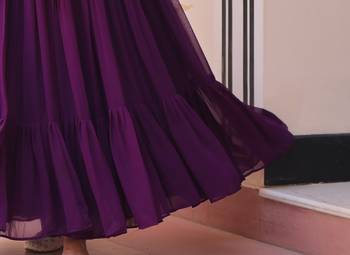 Purple Faux Blooming Kurti With Beads Embroidery Work 5