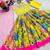 Yellow heavy chinon embroidery & print work fully stitched gown for girls