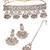 Flower design chandelier shape white kundan stone gold plated brass choker necklace set with maang tikkka for women