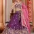 Purple Tissue Fabric Sequins embroidery Semi Stitched Lehenga & Unstitched Blouse With Dupatta