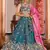 Teal Tissue Fabric Sequins embroidery Semi Stitched Lehenga & Unstitched Blouse With Dupatta