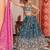Teal Tissue Fabric Sequins embroidery Semi Stitched Lehenga & Unstitched Blouse With Dupatta