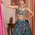 Teal Tissue Fabric Sequins embroidery Semi Stitched Lehenga & Unstitched Blouse With Dupatta