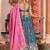 Teal Tissue Fabric Sequins embroidery Semi Stitched Lehenga & Unstitched Blouse With Dupatta
