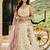 Cream Tissue Fabric Beads & Sequince Embroidered Semi Stitched Lehenga Choli & Dupatta