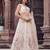 Cream Net Fabric Sequins embroidery Semi Stitched Lehenga & Unstitched Blouse With Dupatta
