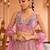 Lavender Net Fabric Sequins embroidery Semi Stitched Lehenga & Unstitched Blouse With Dupatta
