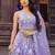 Mauve Net Fabric Sequins embroidery Semi Stitched Lehenga & Unstitched Blouse With Dupatta