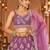 Lavender Net Fabric Sequins embroidery Semi Stitched Lehenga & Unstitched Blouse With Dupatta