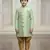 green faux_jute plain boys indo western dress with pajama