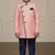 pink faux_jute plain boys indo western dress with pajama