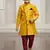yellow faux_jute plain boys indo western dress with pajama
