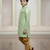 green faux_jute plain boys indo western dress with pajama