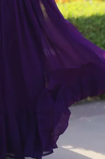 Purple Georget  Kurti  With Beads and Sequins Embroidered work 