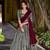 Grey festive dupion silk lehenga choli with dupatta