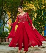 Maroon Premium readymade kurti with pant & dupatta set