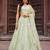 Limegreen Net Fabric Sequins embroidery Semi Stitched Lehenga & Unstitched Blouse With Dupatta