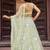 Limegreen Net Fabric Sequins embroidery Semi Stitched Lehenga & Unstitched Blouse With Dupatta