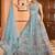 Turquoise blue Net Fabric Sequins embroidery Semi Stitched Lehenga & Unstitched Blouse With Dupatta