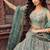Limegreen Net Fabric Sequins embroidery Semi Stitched Lehenga & Unstitched Blouse With Dupatta