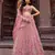 Rosegold Net Fabric Sequins embroidery Semi Stitched Lehenga & Unstitched Blouse With Dupatta