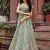 Limegreen Net Fabric Sequins embroidery Semi Stitched Lehenga & Unstitched Blouse With Dupatta