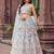 TURQUOISEBLUE Net Fabric Sequins embroidery Semi Stitched Lehenga & Unstitched Blouse With Dupatta